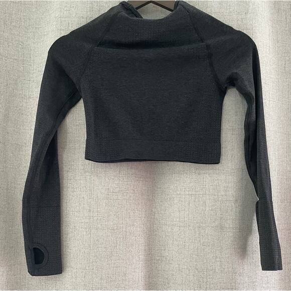 Gymshark Vital Seamless 2.0 Long Sleeve Crop Top Gray Size XSmall - Picture 4 of 4